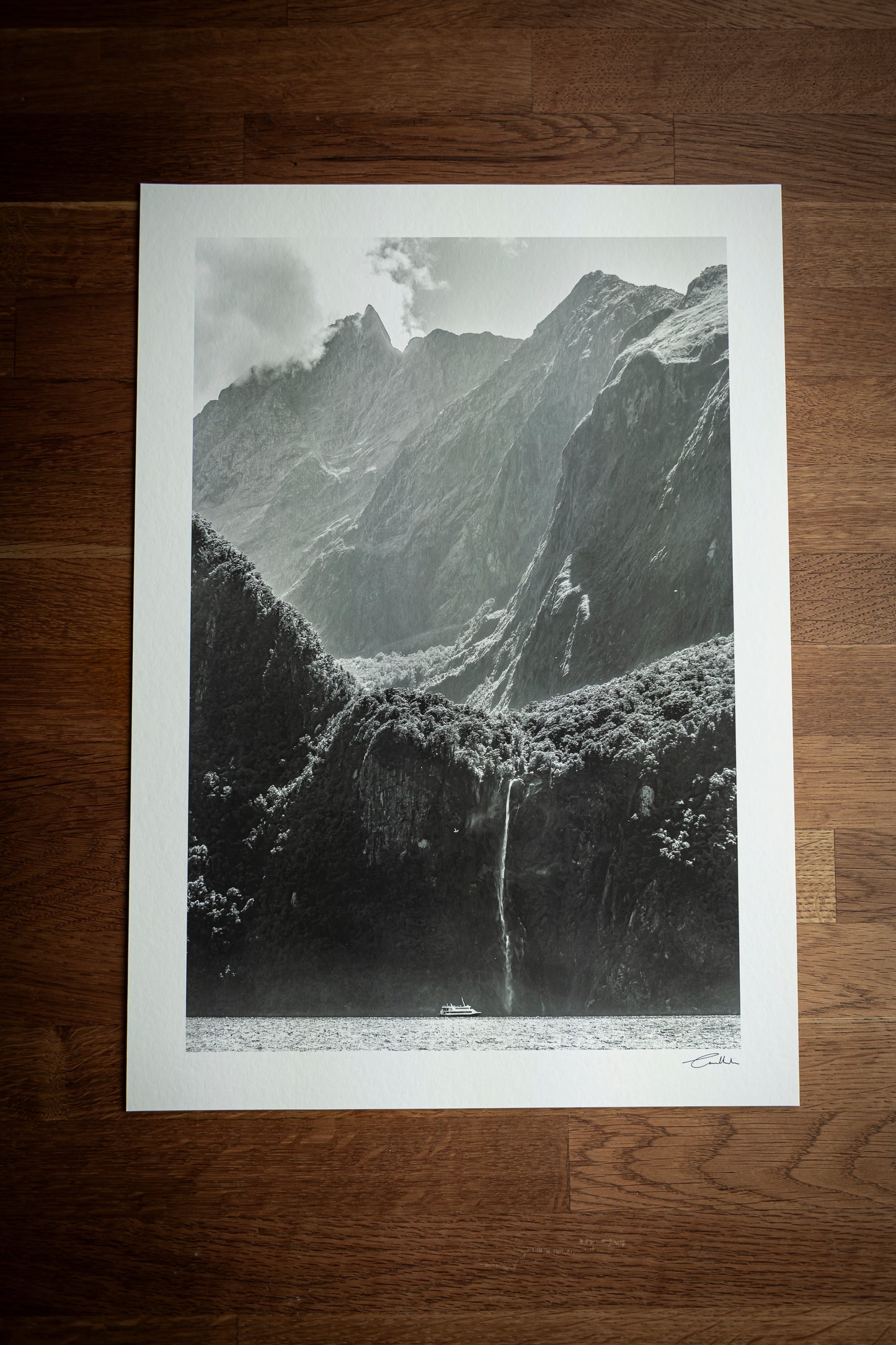 Piopiotahi, Milford Sound (B&W)