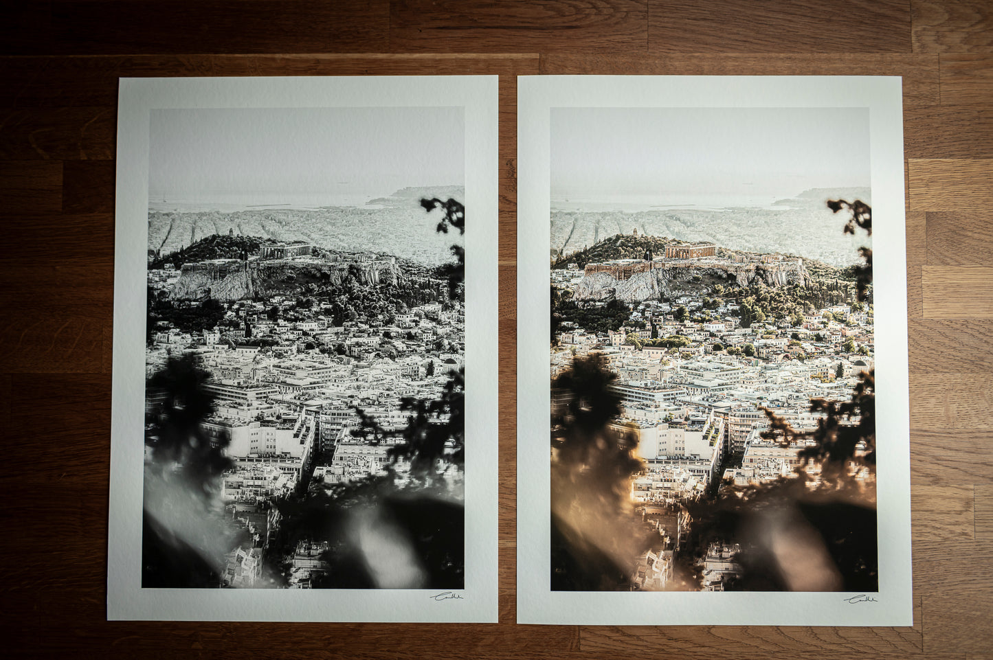 Sunset Over Athens (B&W)