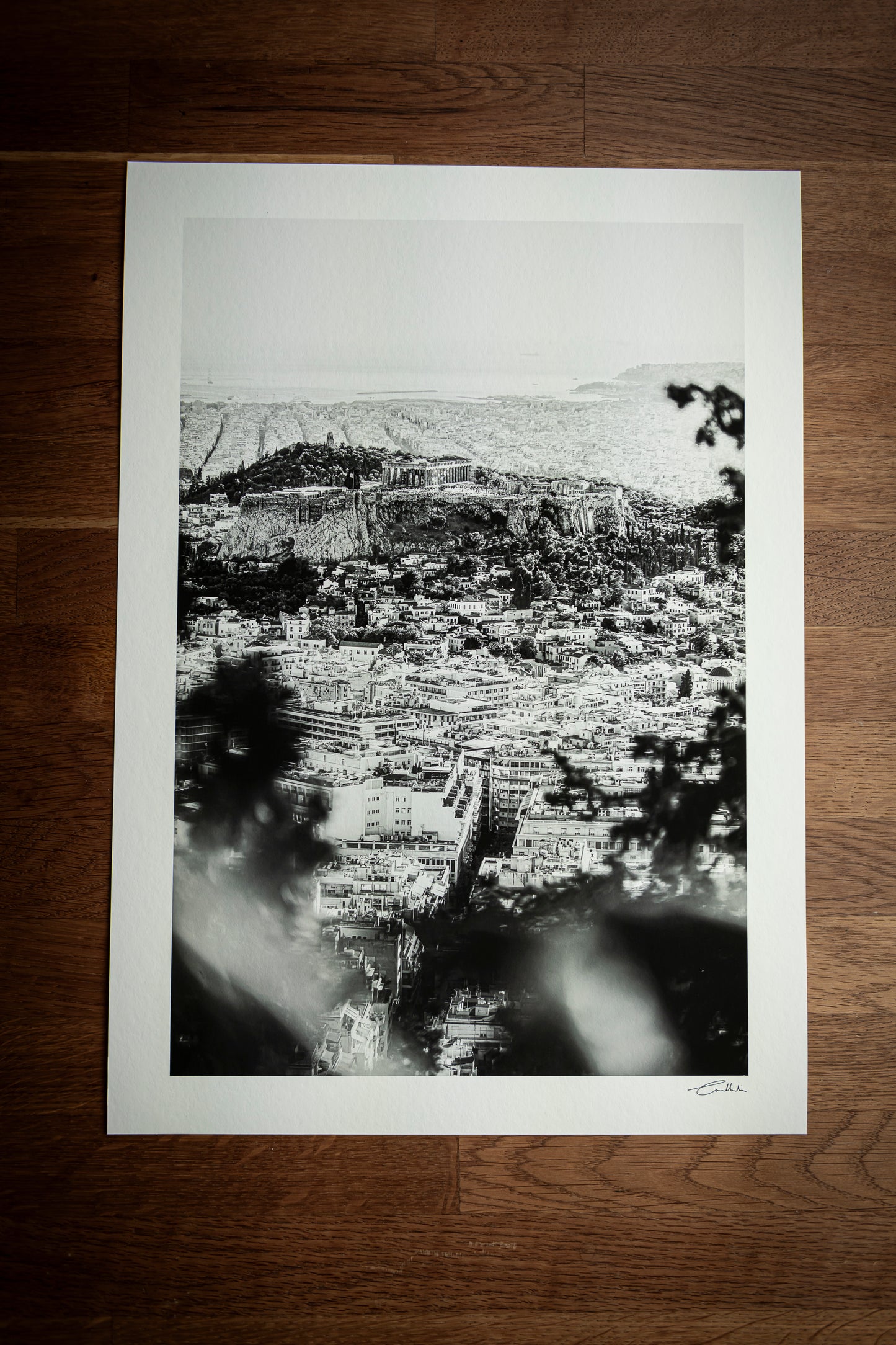 Sunset Over Athens (B&W)